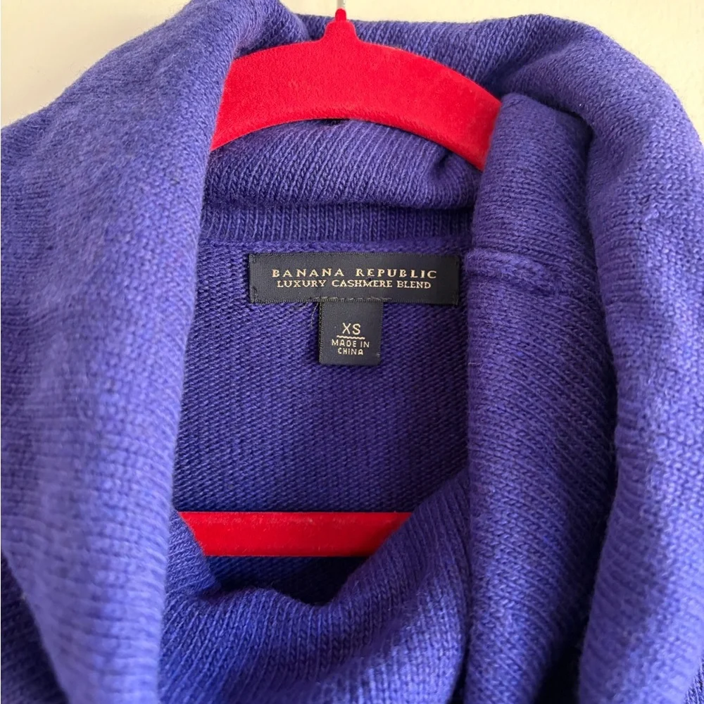 Banana Republic Cashmere Blend Blue Cowl Neck Sweater Dress Size XS